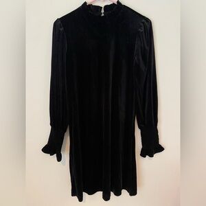 NWT Black Solid Velvet Dress